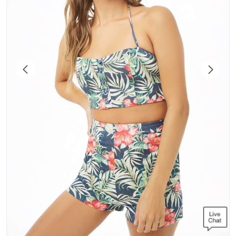 Floral Tropical Two Piece Set